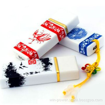 Ceramic USB Disk, Porcelain USB Flash Memory, Blue and White Flash Disk (163)